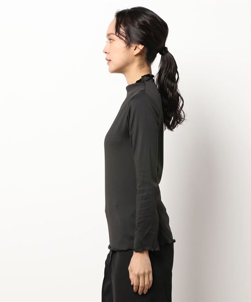 Anuenue（アヌエヌエ）の「ハイネックフリルカットソー 長袖（Tシャツ/カットソー・レディース・ホワイト/ブラック/イエロー/ブルー/グリーン・2L/3L/S/M/L）」の8枚目の写真