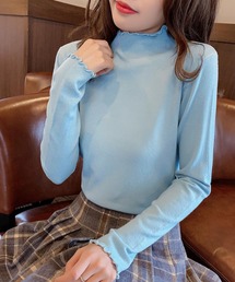 Anuenue | ハイネックフリルカットソー 長袖(Tシャツ/カットソー)