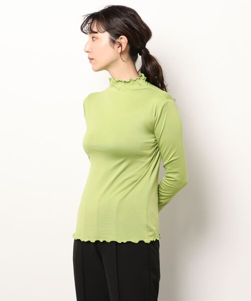 Anuenue（アヌエヌエ）の「ハイネックフリルカットソー 長袖（Tシャツ/カットソー・レディース・ホワイト/ブラック/イエロー/ブルー/グリーン・2L/3L/S/M/L）」の10枚目の写真