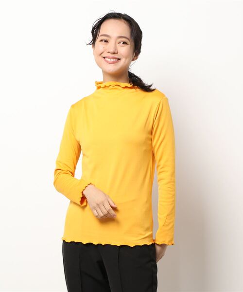 Anuenue（アヌエヌエ）の「ハイネックフリルカットソー 長袖（Tシャツ/カットソー・レディース・ホワイト/ブラック/イエロー/ブルー/グリーン・2L/3L/S/M/L）」の12枚目の写真