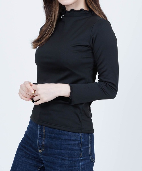 Anuenue（アヌエヌエ）の「ハイネックフリルカットソー 長袖（Tシャツ/カットソー・レディース・ホワイト/ブラック/イエロー/ブルー/グリーン・2L/3L/S/M/L）」の14枚目の写真