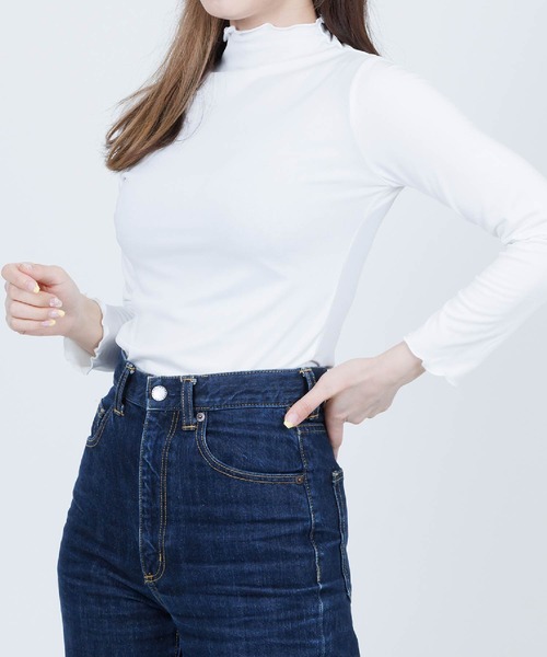 Anuenue（アヌエヌエ）の「ハイネックフリルカットソー 長袖（Tシャツ/カットソー・レディース・ホワイト/ブラック/イエロー/ブルー/グリーン・2L/3L/S/M/L）」の16枚目の写真