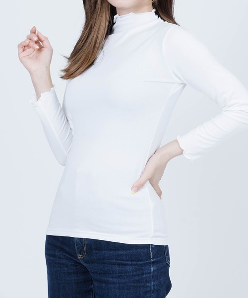 Anuenue（アヌエヌエ）の「ハイネックフリルカットソー 長袖（Tシャツ/カットソー・レディース・ホワイト/ブラック/イエロー/ブルー/グリーン・2L/3L/S/M/L）」の17枚目の写真