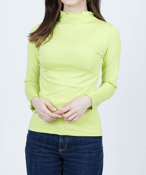 Anuenue（アヌエヌエ）の「ハイネックフリルカットソー 長袖（Tシャツ/カットソー・レディース・ホワイト/ブラック/イエロー/ブルー/グリーン・2L/3L/S/M/L）」の19枚目の写真