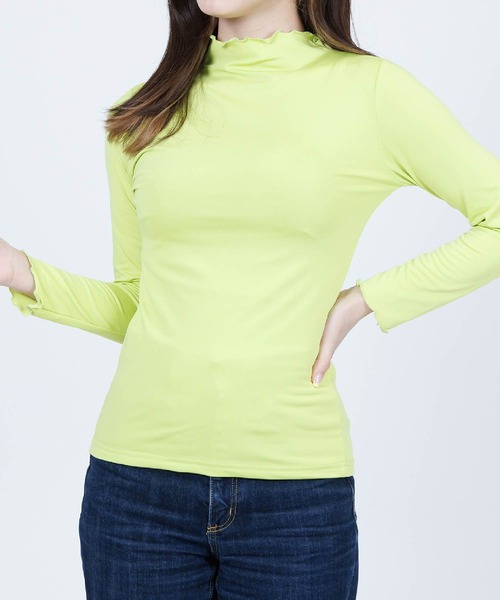 Anuenue（アヌエヌエ）の「ハイネックフリルカットソー 長袖（Tシャツ/カットソー・レディース・ホワイト/ブラック/イエロー/ブルー/グリーン・2L/3L/S/M/L）」の18枚目の写真