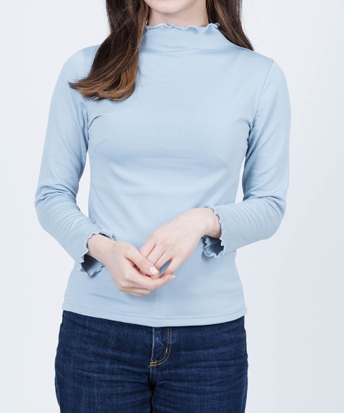 Anuenue（アヌエヌエ）の「ハイネックフリルカットソー 長袖（Tシャツ/カットソー・レディース・ホワイト/ブラック/イエロー/ブルー/グリーン・2L/3L/S/M/L）」の21枚目の写真