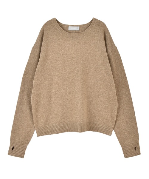 OUTERSUNSET(アウターサンセット)の「指穴 knit pullover(ニット/セーター・レディース・ベージュ/グレー・FREE)」の6枚目の写真