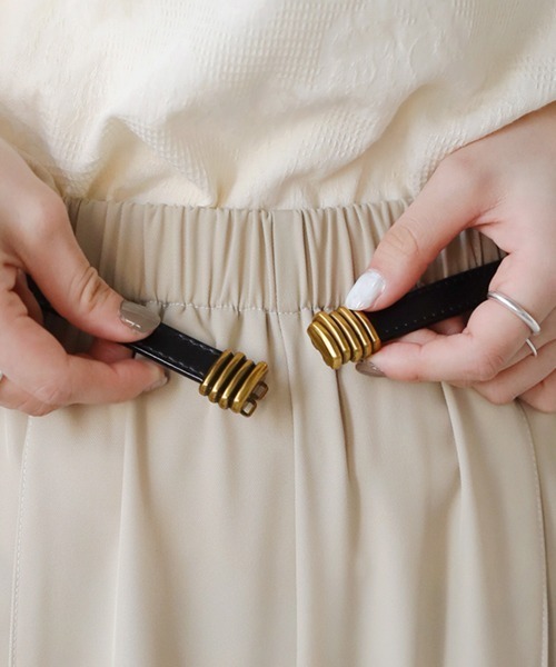 Bab（バブ）の「【WEB限定】センターバックルベルト（ベルト・レディース・キャメル/ダークブラウン/ブラック・ONESIZE）」の6枚目の写真