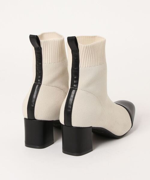 KOBE LETTUCE（コウベレタス）の「ソックス切り替えショートブーツ（ブーツ・レディース・ブラック/ブラウン/ベージュ/ホワイト系その他・L/M/S/LL）」の5枚目の写真