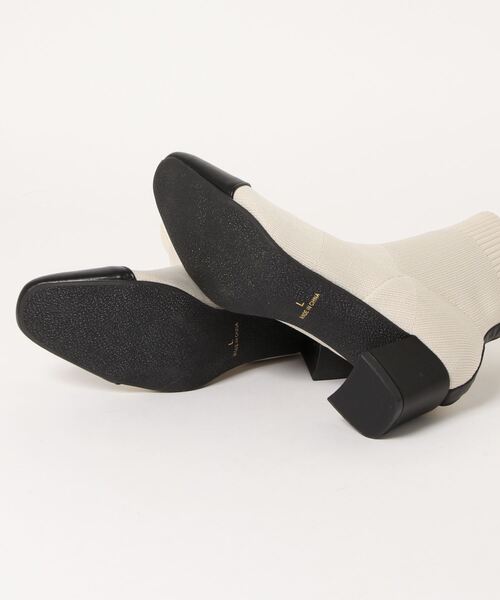 KOBE LETTUCE（コウベレタス）の「ソックス切り替えショートブーツ（ブーツ・レディース・ブラック/ブラウン/ベージュ/ホワイト系その他・L/M/S/LL）」の6枚目の写真