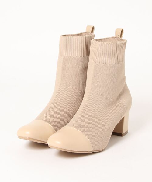 KOBE LETTUCE（コウベレタス）の「ソックス切り替えショートブーツ（ブーツ・レディース・ブラック/ブラウン/ベージュ/ホワイト系その他・L/M/S/LL）」の12枚目の写真