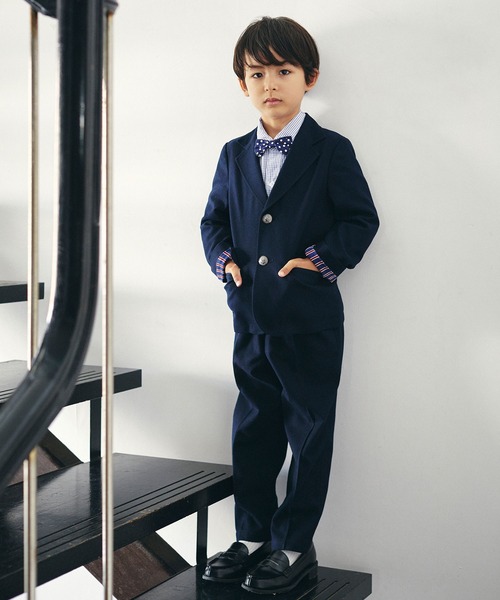 D.fesense（ディーフェセンス）の「フォーマルスーツセットアップ（スーツセット・キッズ・ブラック/ネイビー・90cm/110cm/100cm/120cm）」の2枚目の写真