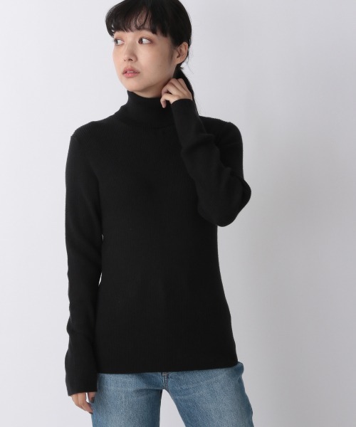 LOWRYS FARM（ローリーズファーム）の「リブタートルＬＳ　216388（ニット/セーター・レディース・ブラック/オフホワイト/ブルー/ブラウン・FREE）」の3枚目の写真