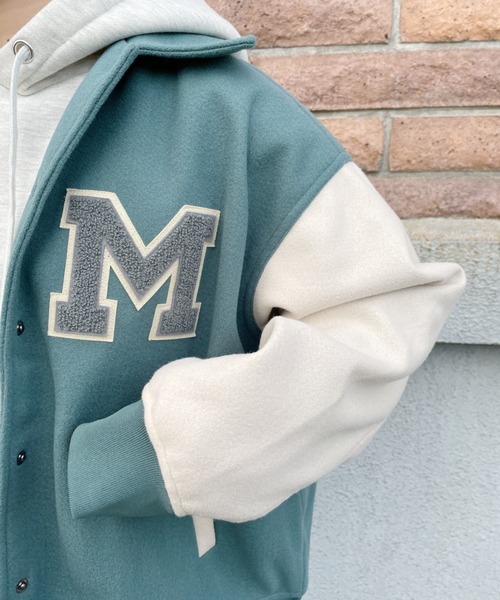 nemne store(ネンネストア)の「ミント香るワッペン付きスタジャン(スタジャン・レディース・グリーン/ベージュ・フリー)」の22枚目の写真