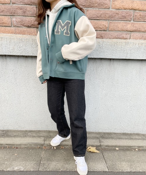 nemne store(ネンネストア)の「ミント香るワッペン付きスタジャン(スタジャン・レディース・グリーン/ベージュ・フリー)」の19枚目の写真