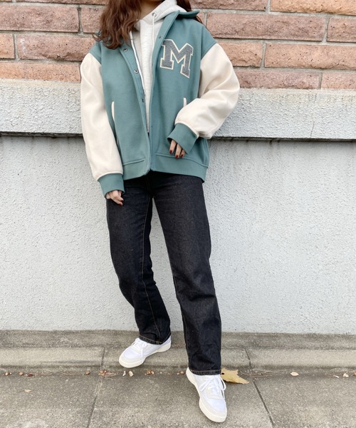 nemne store(ネンネストア)の「ミント香るワッペン付きスタジャン(スタジャン・レディース・グリーン/ベージュ・フリー)」の20枚目の写真