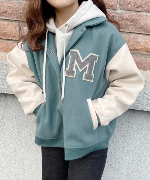 nemne store(ネンネストア)の「ミント香るワッペン付きスタジャン(スタジャン・レディース・グリーン/ベージュ・フリー)」の18枚目の写真