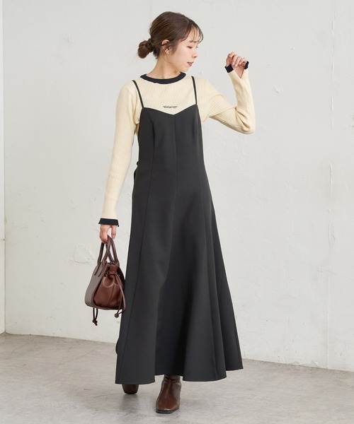 natural couture（ナチュラルクチュール）の「刺繍ロゴ入りリブニット（ニット/セーター・レディース・ベージュ/グレー/オフホワイト/アイボリー・FREE）」の5枚目の写真