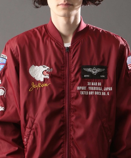 AVIREX（アヴィレックス）の「ユーティリティー MA-1 スーベニア/UTILITY MA-1 SOUVENIR / アヴィレックス / AVIREX（MA-1・メンズ・ネイビー/セージグリーン/バーガンディー・MEDIUM/LARGE/X-LARGE/XX-LARGE）」の9枚目の写真