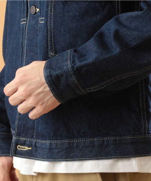 AVIREX（アヴィレックス）の「【TYPE BLUE/タイプブルー】Gジャケット ヴァーシティ/ G-JACKET VARSITY / アヴィレックス / AVIREX（デニムジャケット・メンズ・ブラック/インディゴブルー/ライトインディゴブルー・MEDIUM/LARGE/X-LARGE/XX-LARGE）」の9枚目の写真