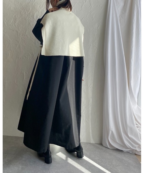 She's Closet(シーズクローゼット)の「モヘアタッチサイドリボンショート丈ハイネックニットベスト(ベスト・レディース・アイボリー・FREE)」の3枚目の写真