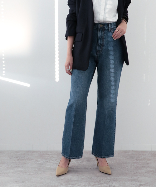 Simplicite（サンプリシテ）の「Natural Friendly Denim フレアパンツ◆（デニムパンツ・レディース・ブルー/レッド/ネイビー・SMALL/MEDIUM）」の10枚目の写真