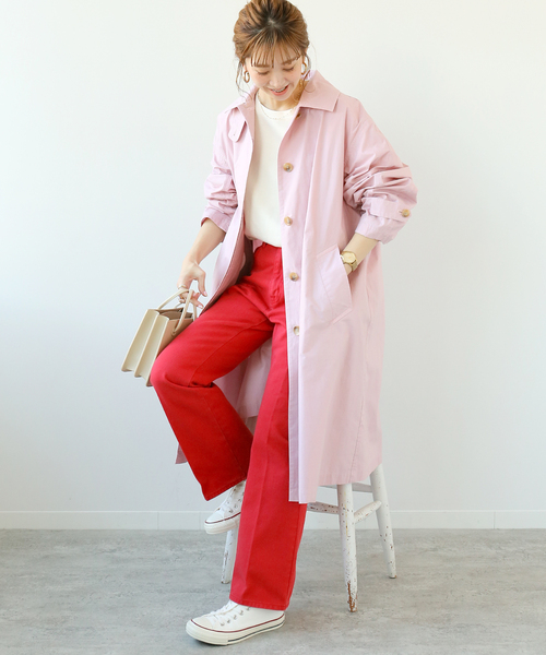 Simplicite（サンプリシテ）の「Natural Friendly Denim フレアパンツ◆（デニムパンツ・レディース・ブルー/レッド/ネイビー・SMALL/MEDIUM）」の14枚目の写真