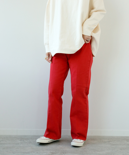 Simplicite（サンプリシテ）の「Natural Friendly Denim フレアパンツ◆（デニムパンツ・レディース・ブルー/レッド/ネイビー・SMALL/MEDIUM）」の16枚目の写真