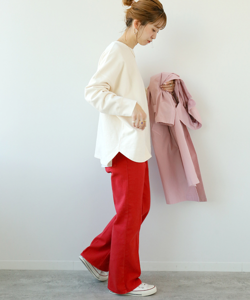 Simplicite（サンプリシテ）の「Natural Friendly Denim フレアパンツ◆（デニムパンツ・レディース・ブルー/レッド/ネイビー・SMALL/MEDIUM）」の19枚目の写真