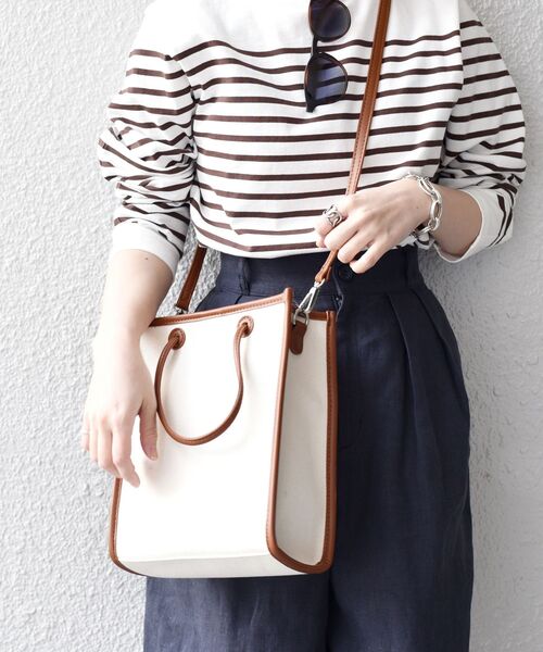 SHIPS(シップス)の「*キャンバスパイピングトートバッグ◇(トートバッグ・レディース・ブラック/ベージュ/ブラウン/グリーン・ONE SIZE)」の10枚目の写真