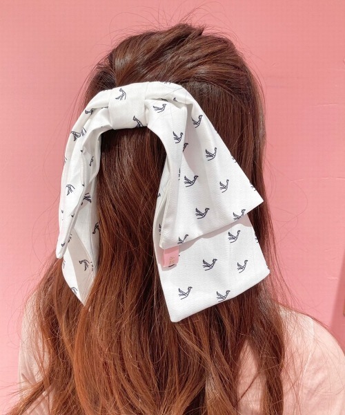 lilLilly(リルリリー)の「オリジナルプリントリボンバレッタ(バレッタ/ヘアクリップ・レディース・ブラック/ホワイト・FREE)」の6枚目の写真