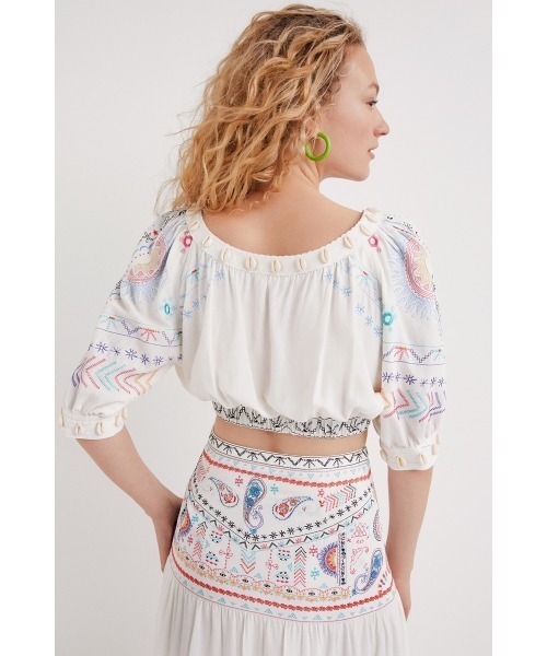 Desigual（デシグアル）の「クロップブラウス（シャツ/ブラウス・レディース・ホワイト・L/S/M）」の9枚目の写真