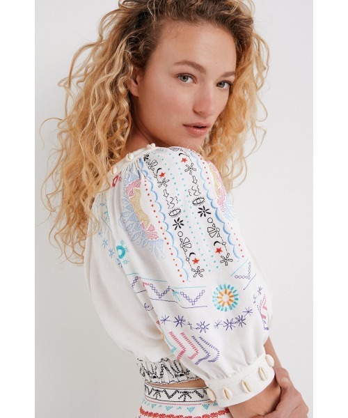 Desigual（デシグアル）の「クロップブラウス（シャツ/ブラウス・レディース・ホワイト・L/S/M）」の8枚目の写真