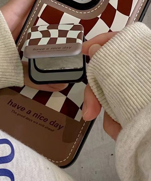aimoha(アイモハ)の「【iphone12/iphone13ケース】 鏡リング INS風お洒落なiPhoneケース(PC・タブレットケース・レディース・グリーン系その他2/ブラウン系その他2・13)」の2枚目の写真