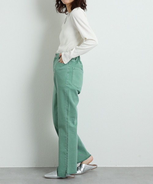 CIAOPANIC TYPY（チャオパニックティピー）の「▽ボリュームスリーブリブTee（Tシャツ/カットソー・レディース・ブラック/オフホワイト/オレンジ/グリーン・ONE SIZE）」の12枚目の写真