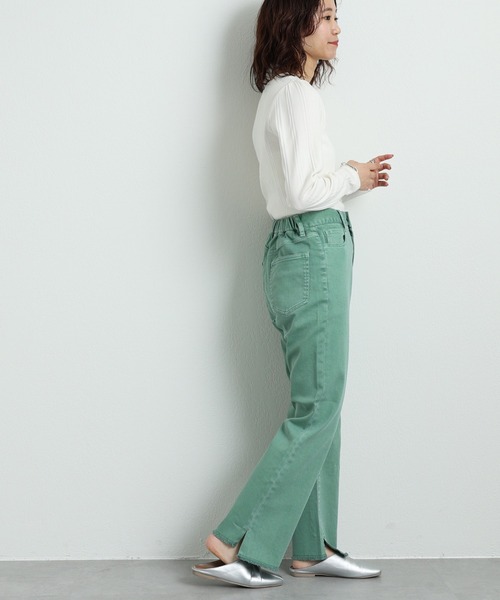 CIAOPANIC TYPY（チャオパニックティピー）の「▽ボリュームスリーブリブTee（Tシャツ/カットソー・レディース・ブラック/オフホワイト/オレンジ/グリーン・ONE SIZE）」の14枚目の写真