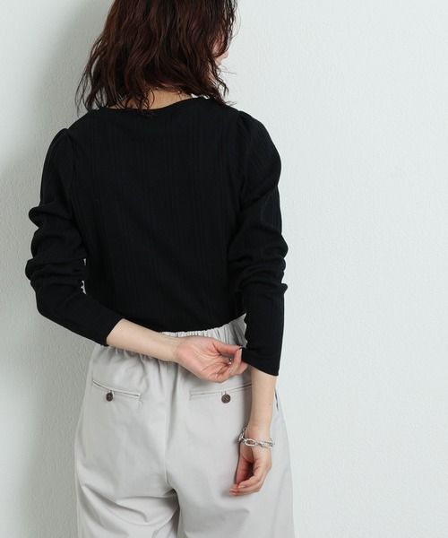 CIAOPANIC TYPY（チャオパニックティピー）の「▽ボリュームスリーブリブTee（Tシャツ/カットソー・レディース・ブラック/オフホワイト/オレンジ/グリーン・ONE SIZE）」の17枚目の写真