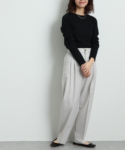 CIAOPANIC TYPY（チャオパニックティピー）の「▽ボリュームスリーブリブTee（Tシャツ/カットソー・レディース・ブラック/オフホワイト/オレンジ/グリーン・ONE SIZE）」の19枚目の写真