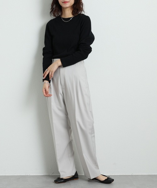 CIAOPANIC TYPY（チャオパニックティピー）の「▽ボリュームスリーブリブTee（Tシャツ/カットソー・レディース・ブラック/オフホワイト/オレンジ/グリーン・ONE SIZE）」の20枚目の写真