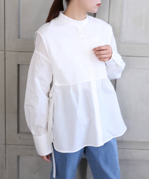 セール T Cブロード レイヤード風バンドカラーデザインシャツ シャツ ブラウス Moment モーメントプラス のファッション通販 Zozotown