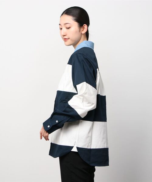 UGG@mos デニムネック ボーダーシャツ UGG（アグ）の「UGG@mos デニムネック ボーダーシャツ / アグ