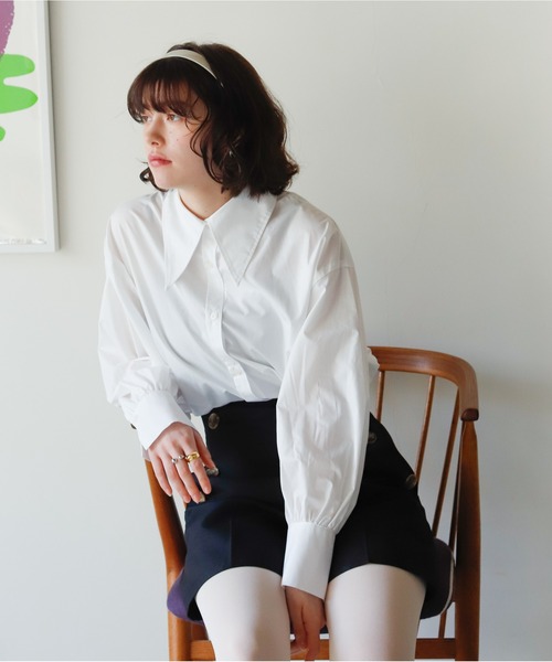 Birthday room（バースデイルーム）の「バックスリットカラーシャツ（シャツ/ブラウス・レディース・オフホワイト/ピンク/ブルー・FREE）」の2枚目の写真