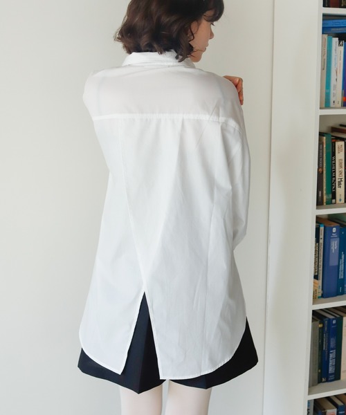 Birthday room（バースデイルーム）の「バックスリットカラーシャツ（シャツ/ブラウス・レディース・オフホワイト/ピンク/ブルー・FREE）」の10枚目の写真