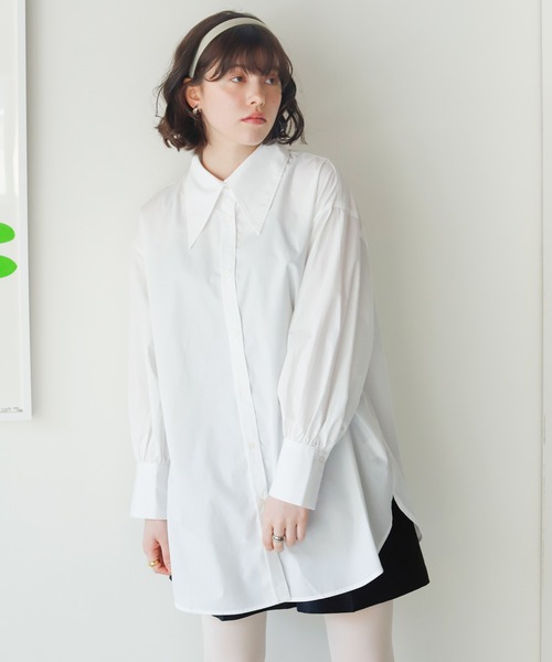 Birthday room（バースデイルーム）の「バックスリットカラーシャツ（シャツ/ブラウス・レディース・オフホワイト/ピンク/ブルー・FREE）」の13枚目の写真