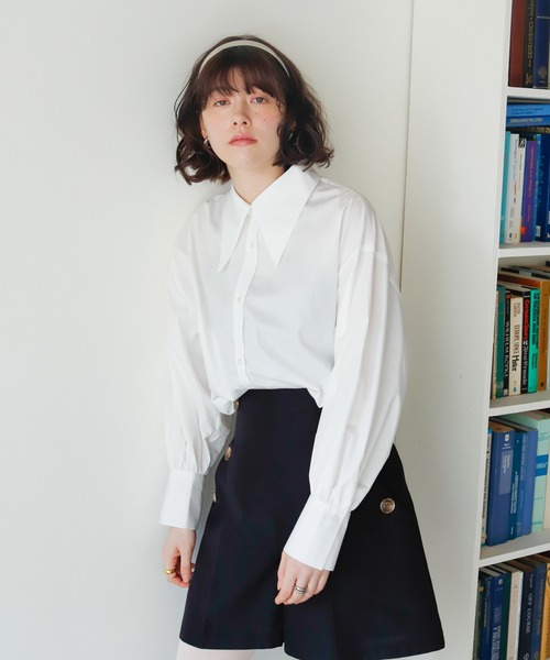 Birthday room（バースデイルーム）の「バックスリットカラーシャツ（シャツ/ブラウス・レディース・オフホワイト/ピンク/ブルー・FREE）」の19枚目の写真