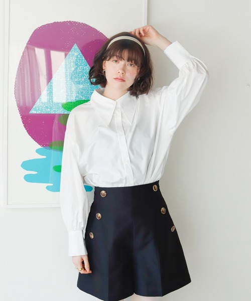 Birthday room（バースデイルーム）の「バックスリットカラーシャツ（シャツ/ブラウス・レディース・オフホワイト/ピンク/ブルー・FREE）」の21枚目の写真