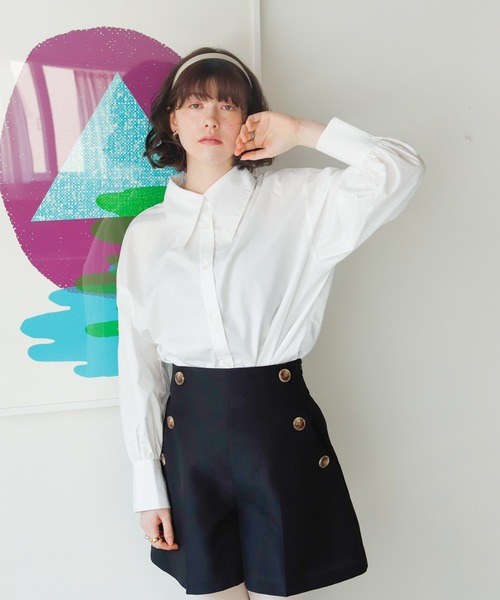 Birthday room（バースデイルーム）の「バックスリットカラーシャツ（シャツ/ブラウス・レディース・オフホワイト/ピンク/ブルー・FREE）」の22枚目の写真