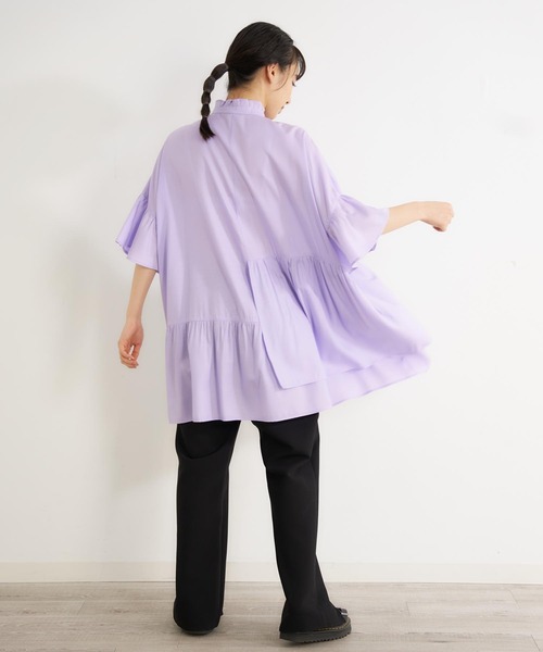 MILKFED.(ミルクフェド)の「RUFFLE SLEEVE TUNIC(シャツ/ブラウス・レディース・ホワイト/ブラック/ベージュ/ライトパープル・ONE SIZE)」の19枚目の写真