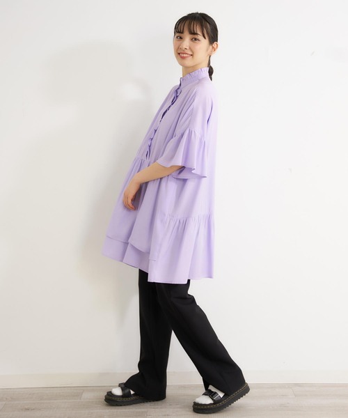 MILKFED.(ミルクフェド)の「RUFFLE SLEEVE TUNIC(シャツ/ブラウス・レディース・ホワイト/ブラック/ベージュ/ライトパープル・ONE SIZE)」の20枚目の写真
