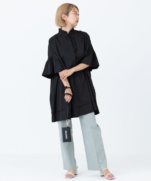 MILKFED.(ミルクフェド)の「RUFFLE SLEEVE TUNIC(シャツ/ブラウス・レディース・ホワイト/ブラック/ベージュ/ライトパープル・ONE SIZE)」の21枚目の写真